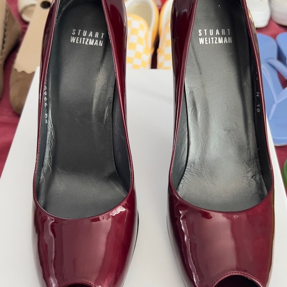 Stuart Weitzman Red Patent Leather Heels - Picture 1 of 4
